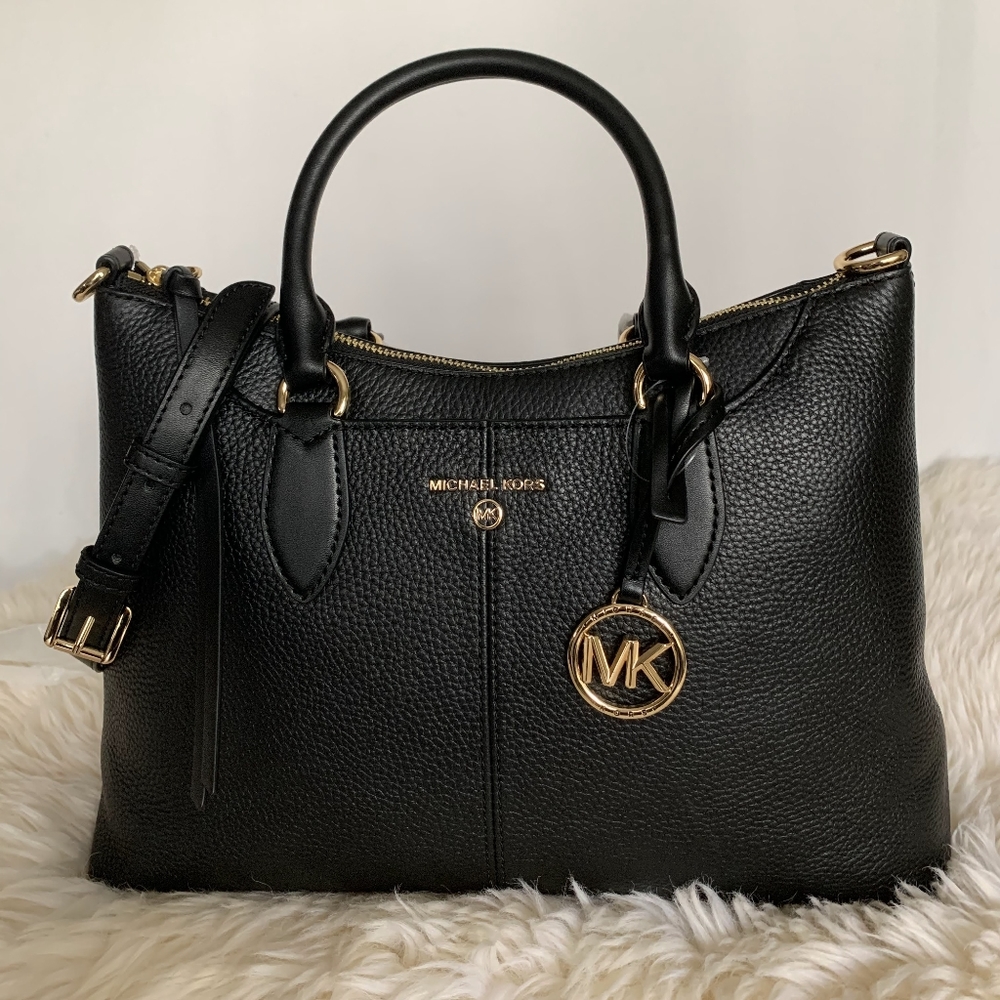 NWT Michael Kors Austen Medium Pebbled Leather Satchel